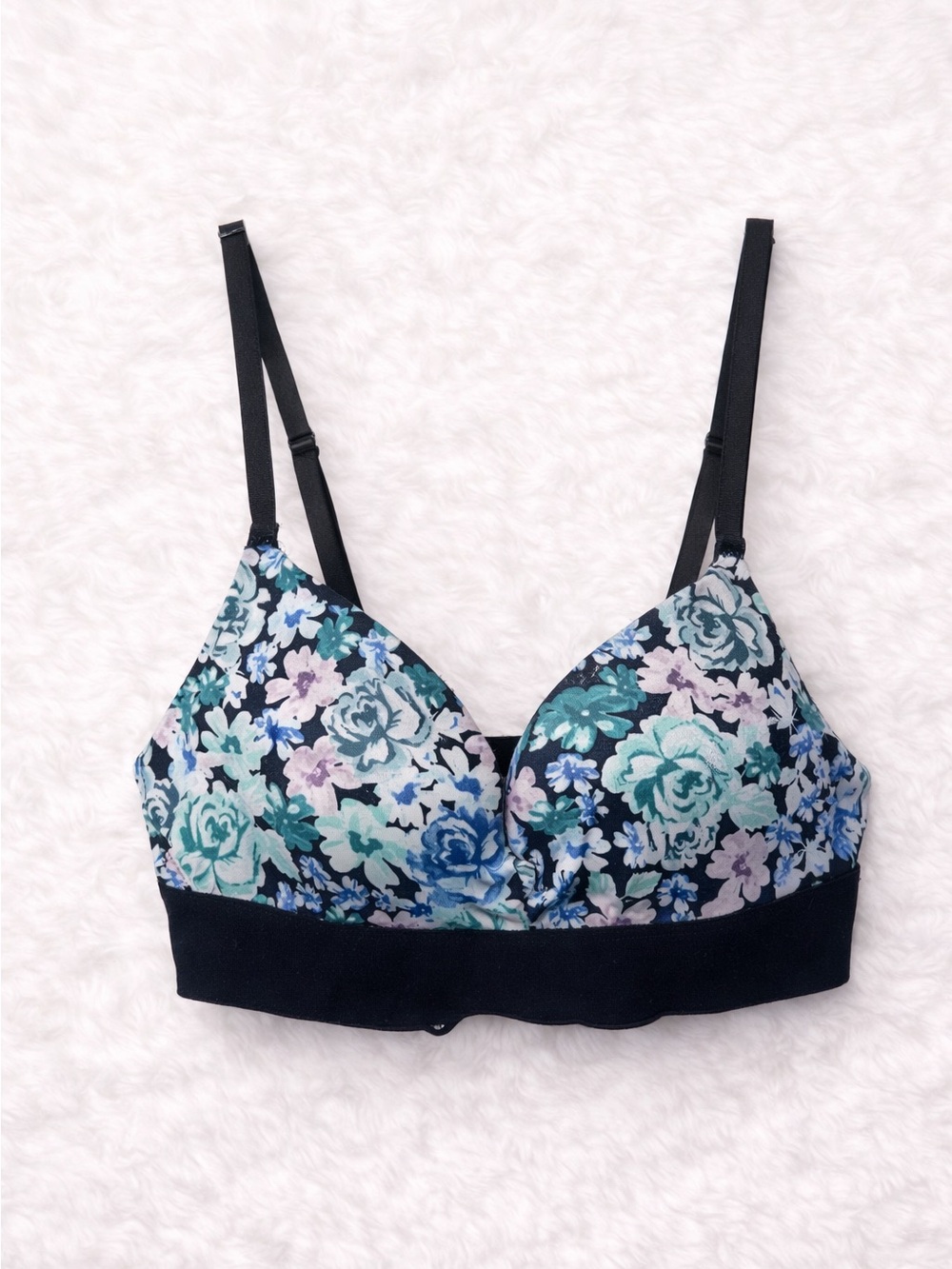 Victoria’s Secret Pink Floral Wireless Bra 32B Y2K Coquette Lounge Bralette